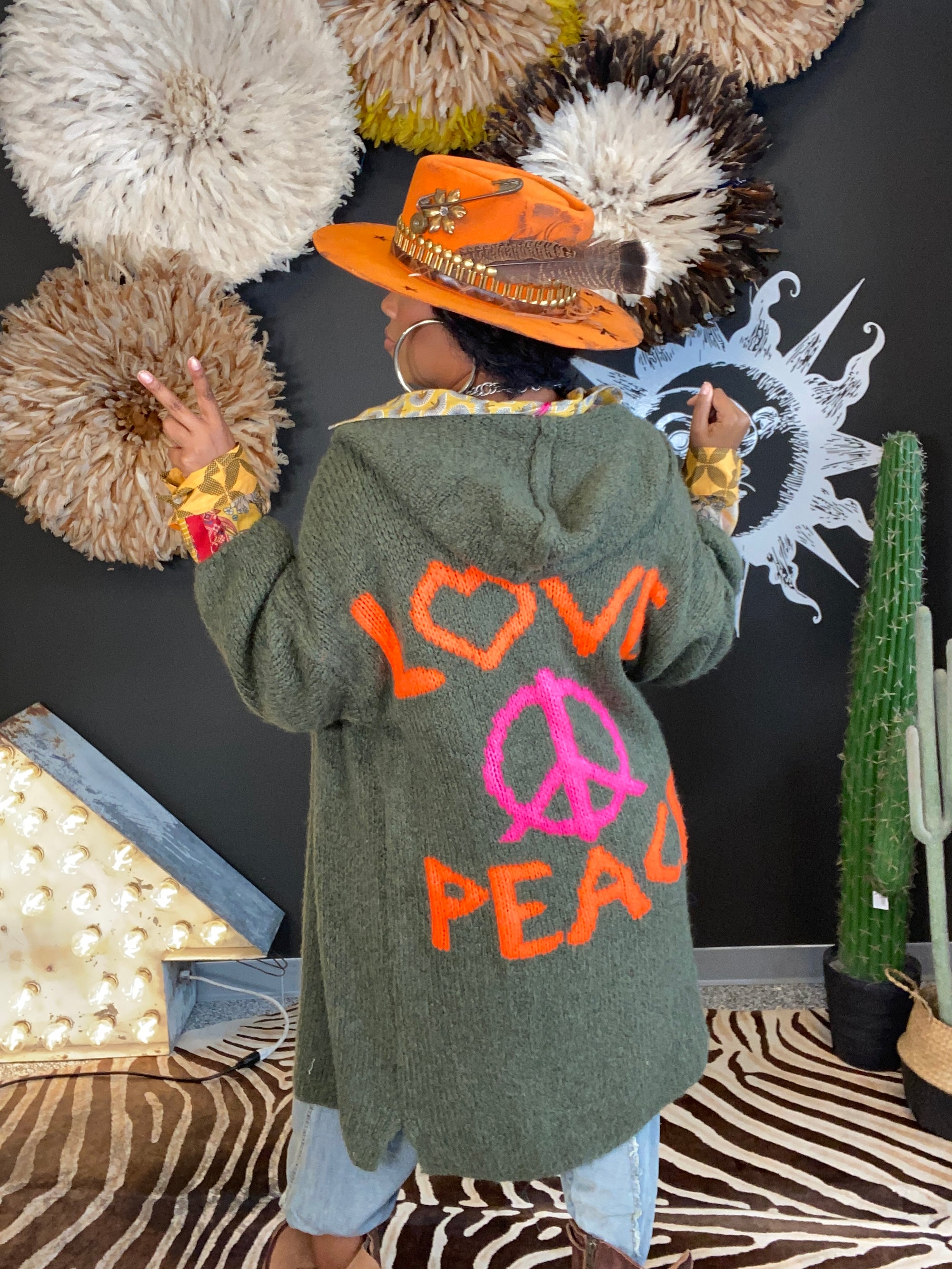 Love Peace Knit Cardigan